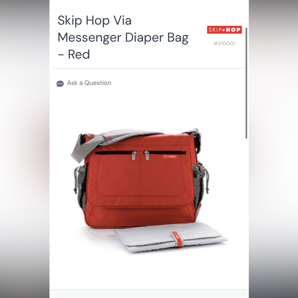 NWT skip hop diaper changing pad bag via messenger bag